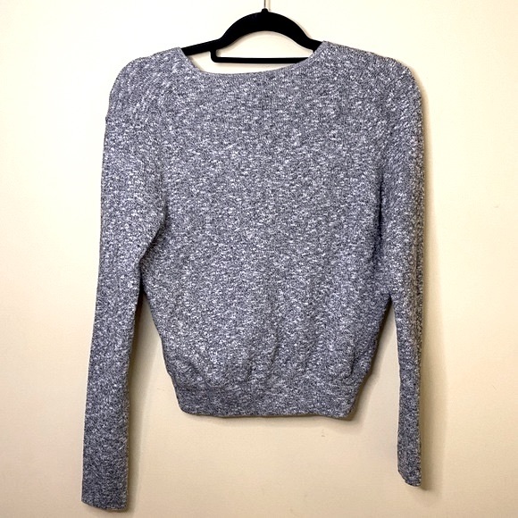 Madewell Sweater Size Medium White Black Space Dye Long Sleeve Top - Picture 6 of 9